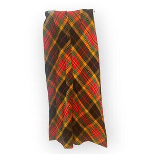 Vintage Ardee 1970s Maxi Plaid Wool Skirt | Vtg Sz 7/8 | EUC